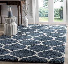 Soft Blue Shaggy Hall Carpet